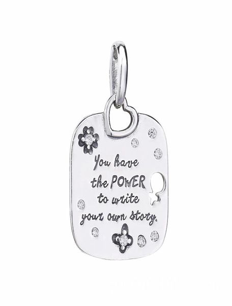 

2019 spring new 925 sterling silver female empowerment motto pendant charm bead fits european pandora jewelry charm bracelets8325131, Black