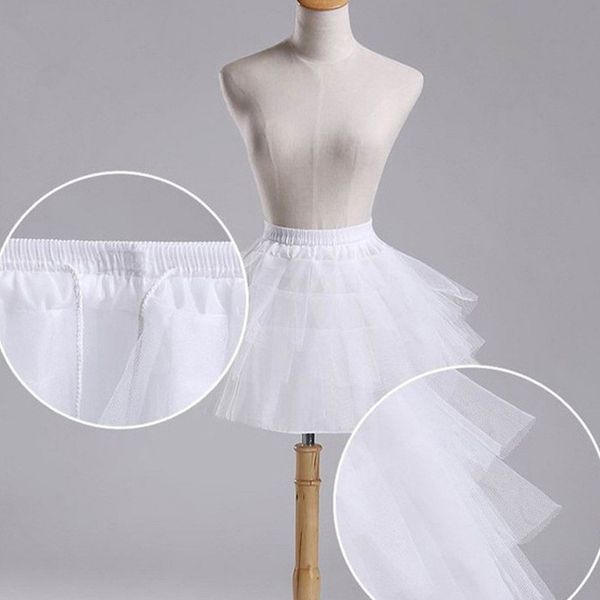 

miniskirt flower girl dress children's poncho dress wedding dress dress dress maid ballet daily skirt three layer boneless skirt qcs-00, White