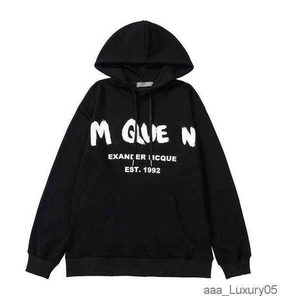 

mens hoodies sweatshirts designer men hoodie pullover fashion women sweatshirts streetwear loose hoodies lovers clo mc queens mcqueens alex, Black