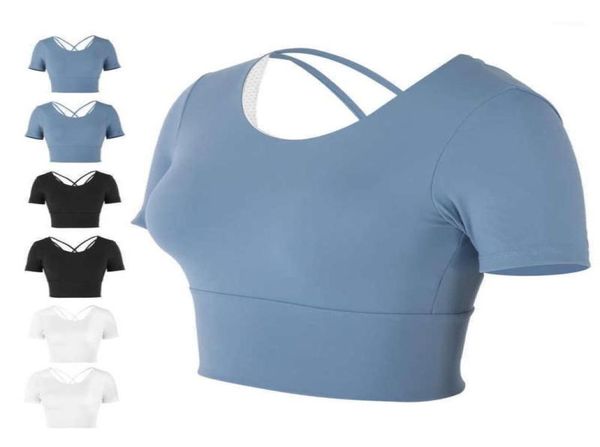 

yoga outfit sports bra running women summer short sleeve for fitness workout sport accessories4646614