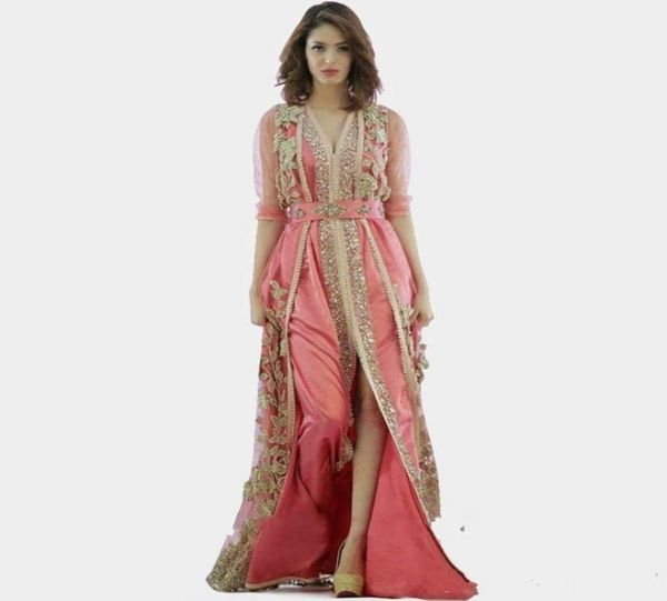 

2019 new pink dress morocco turkey robes long sleeve clothes fabric in dubai islamic robes evening dresses vestido de6950096, Black;red