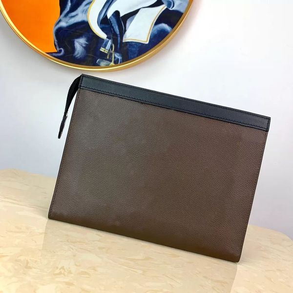 

luxury designer clutch bags toiletry pouch handbags purses men women leather handbag shoulder bag wallets card holder chain key pouchs, Black;red