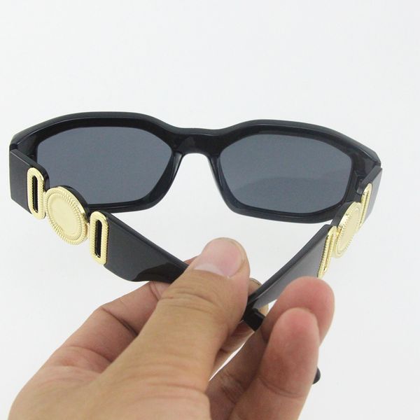 

brand classic retro designer sunglasses for women 2023 eyewear bright black frame 66mm lens sun glasses men rectangle 6 color choose eyeglas, White;black