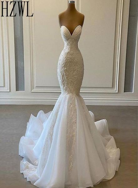 

elegant white lace wedding dresses 2020 sweetheart ruffles skirt bride dress vestidos de novia zipper back customized4597700