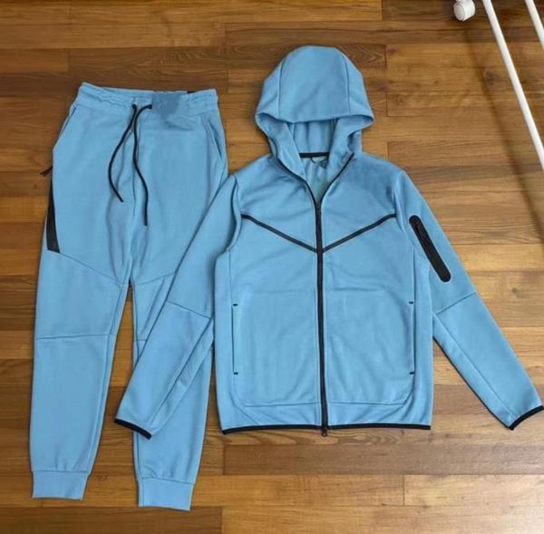 

mens tracksuits football hooded pofootball tracksuitlo soccer fleece zipper thick designer tech jacket pant men sports pants jogger hooded m, White;black