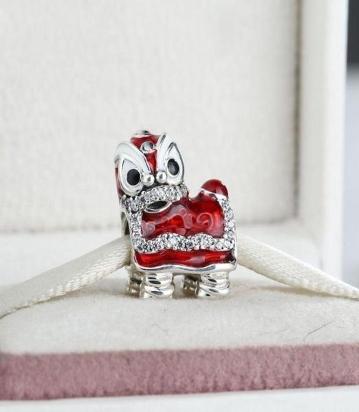 

2017 valentines chinese lion dance charms bead 925 sterling silver enamel animal beads for jewelry making diy bracelets1177797