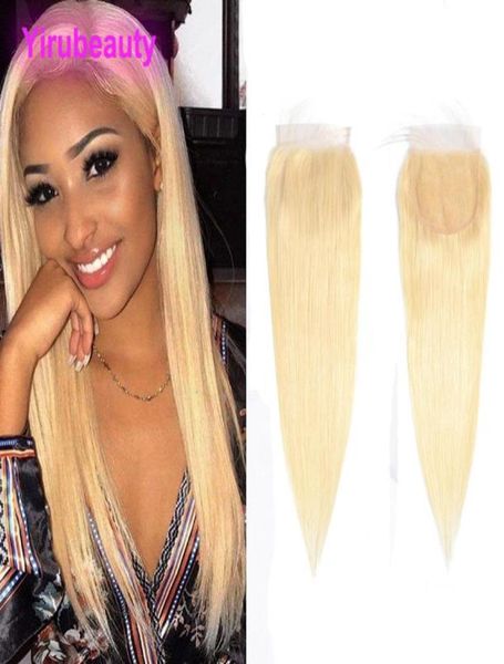 

indian raw virgin hair lace closure 4x4 middle three part 613 straight human hair closures4527200, Black;brown