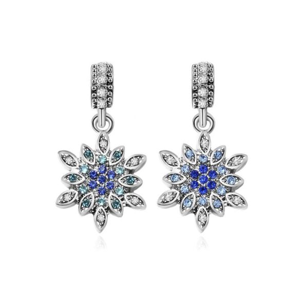 

2 color snowflake pendant dangle alloy charm bead fashion women jewelry stunning european style for pandora bracelet6434234, Black
