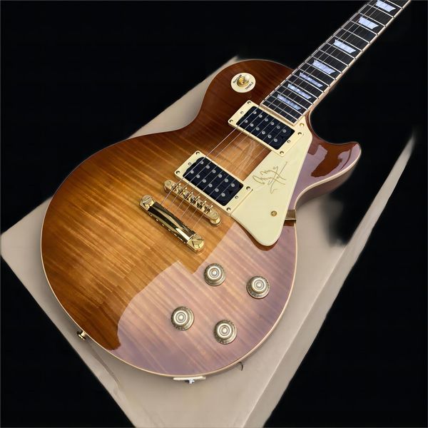 

electric guitar tiger maple gold hardware rose wood fingerboard 56