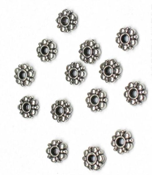 

500pcs antique silver alloy snowflake beads charm spacers 6mm 8mm diy jewelry1019635, Black