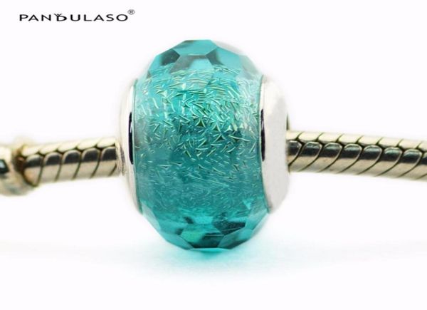 

teal shimmer green glass murano sterlingsilverjewelry beads fits pandora bracelets charms diy woman bracelets beads whole je5570422