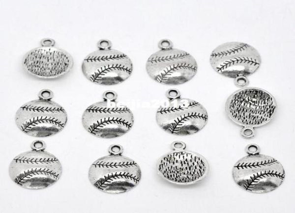 

100pcs charms antique silver tone baseball softball charm pendants 18x145mm jewelry findings wholes diy6298008, Bronze;silver