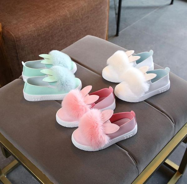 

2019 new spring autumn children flat shoes casual princess flat shoes girls flats leather kids fashion fur peas shoes eur 21305406660, Black;red