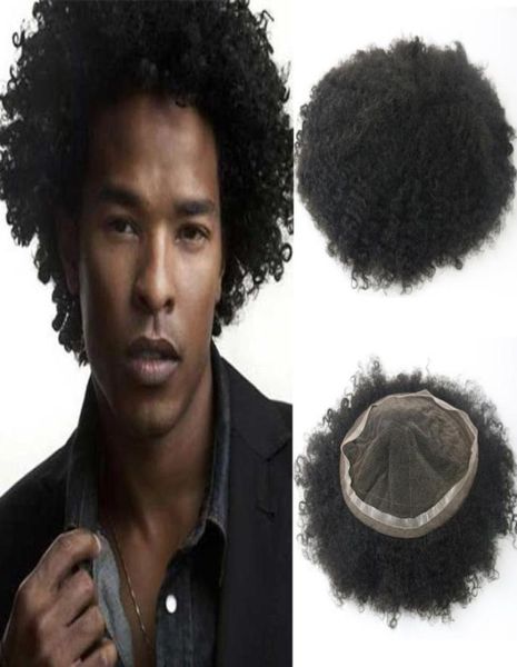 

afro kinky curly toupee for men full swiss lace hair pieces brazilian virgin human hair replacement2346424, Black;brown