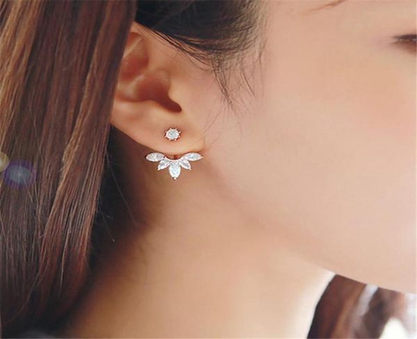 

stud 925 sterling silver earrings for women zircon korean fashion jewelry geometric earing girl3832600, Golden;silver