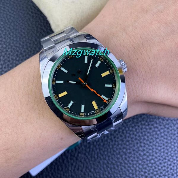 

gsf men's watch 116400 mechanical cal.3131 movement 904l fine steel strip green glass diameter 40mm waterproof luminous, Slivery;golden