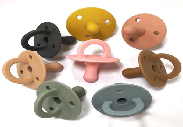 

silicone baby soothers bpa soft silicone infant pacifier sleeping nipple 7 colors match pacifieir holder3746200
