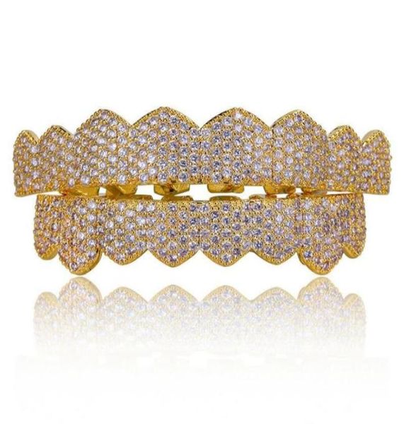 

hip hop grillz teeth fashion body jewelry cubic zirconia ice out gold grillz dental grills 64980109887158, Black