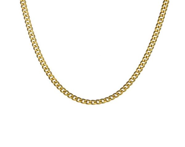 

chains hip hop gold color stainless steel 5mm width six side cut men women necklace cuba chain necklaces for jewelry gift1396188, Silver