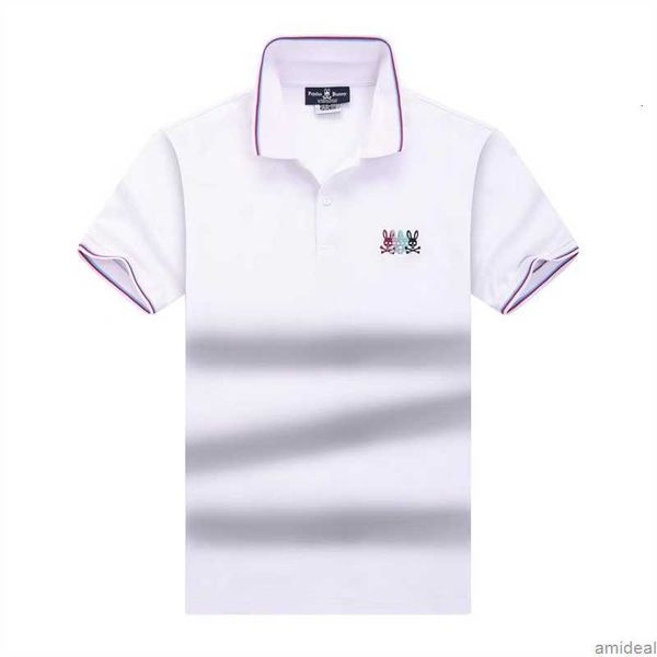 

men's psycho bunny polo shirts colorful skull rabbit print short sleeve casual tshirts fashion couple t-shirt business design teea jpfx, White;black