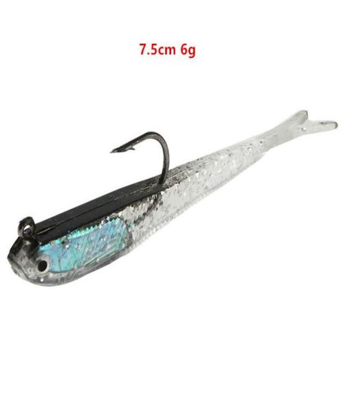 

75cm 6g bionic fish hook soft baits lures jigs single hooks fishhooks silicone fishing gear 10 pieces lot w238531818