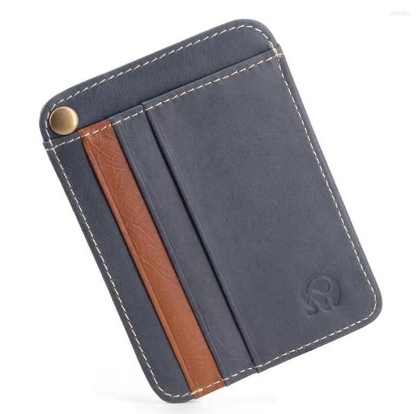 

card holders 6 slot vintage slim oil wax cowhide leather wallet credit id holder purse money case for men women 2022 fashion 11x8c1038945, Brown;gray
