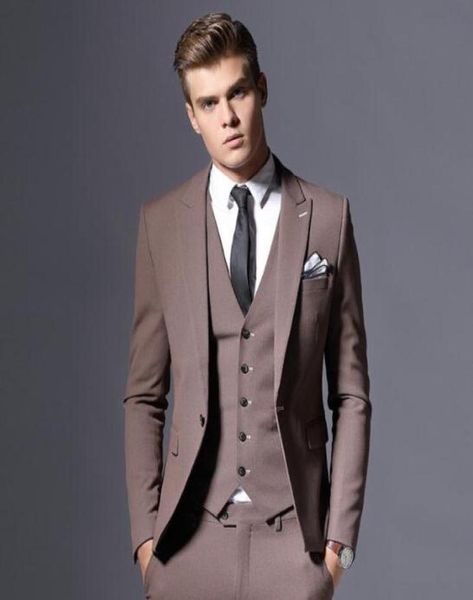 

brand mens suit jacket formal business blazer men groom three pieces slim fit party clothing single button wedding dress9498180, Black;gray