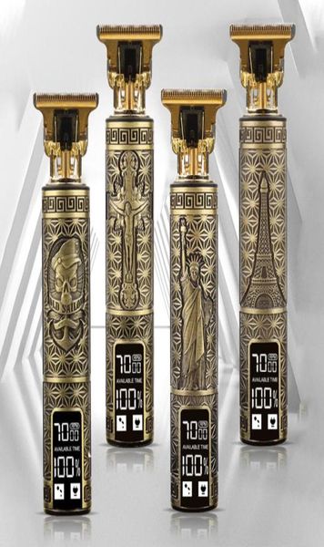 

hair clipper electric razor men steel head shaver hair trimmer gold with usb2409387