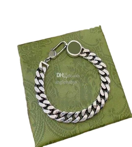 

new bracelet for women men double letter hiphop gothic punk trendy cuban chain stainless steel cuff bangle couple jewelry1927245, Golden;silver