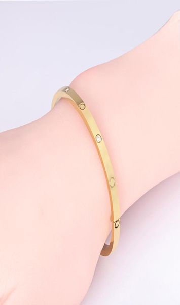 

small model 4 cz stones slim love bracelets bangles women men girls cubic zirconia jewelry designer jewelry with screwdriver cla3229628, Black
