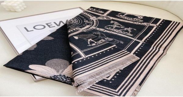 

berets warm scarf women printed cashmere shawl wrap winter large blanket scarves female foulard thicken bufanda8587085, Blue;gray