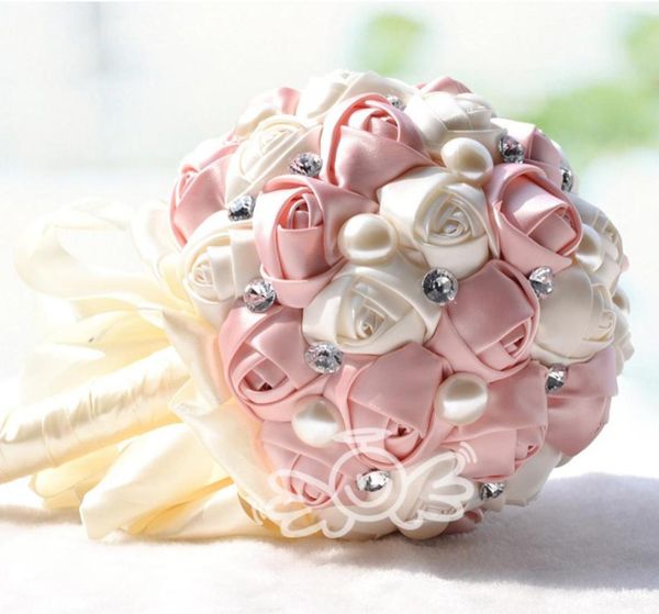 

pink artificial wedding bouquets crystal pearl silk rose bridal wedding flowers wedding decoration bridesmaid bouqu9885233