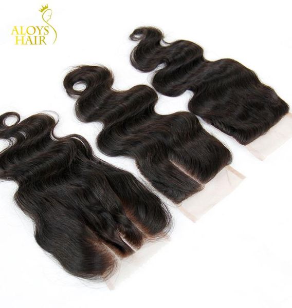 

malaysian body wave lace closure middle three 3 way part closures bundles virgin malaysian human hair lace closure 3233932, Black