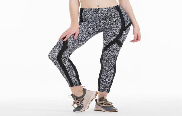 

splicing yoga pants high waist women sports gym wear leggings elastic fitness lady overall full tights workout1446537