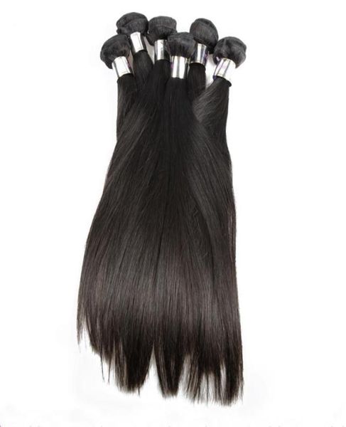 

beautystarquality silky soft virgin brazilian straight wave peruvian loose curly body wavy unprocessed human hair weft7937073, Black