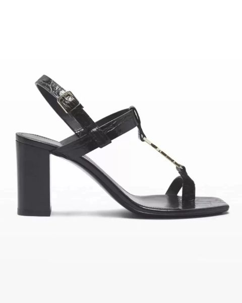 

with box designer yslity sandal fashion brands women sandal high heels shoes luxury design cassandra medallion toe-ring sandals black ge fcw
