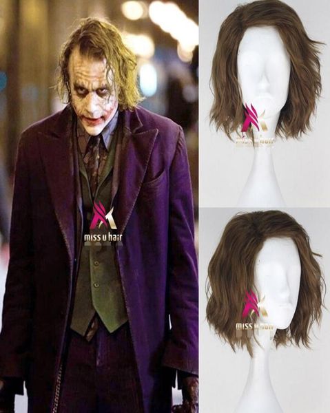 

the dark knight joker men039s short curly light brown anime cosplay wig5465197, Black;brown