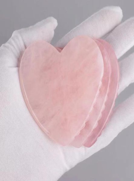 

sawtooth heart shape rose quartz gua sha massage tool natural crystal stone massager for eye face care jade scraper beauty health7322486