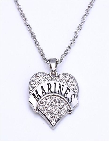

marines heart necklace326h012345678910111213145291482, Silver