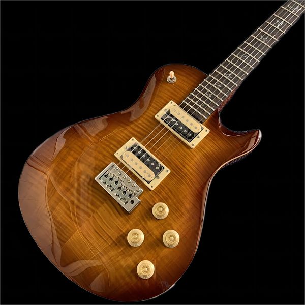 

custom shop flame lip prs electric guitar with chrome hardware