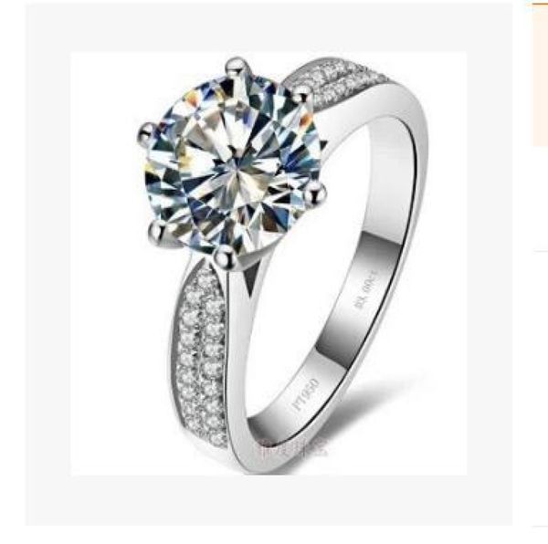 

brilliant new round multi zircon diamond 3ct six claw ring fashion wedding or engagement ring royal court style8723672, Golden;silver
