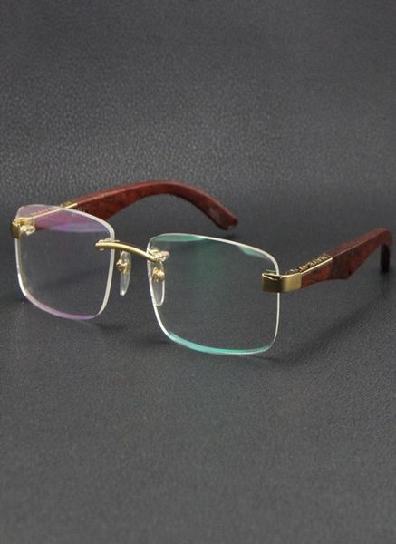 

whole selling eyewear accessories the artist wood rimless sunglasses silver 18k gold metal gift glasses male and female fram1623734
