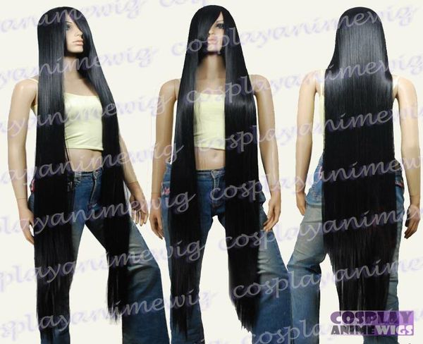 

ltlt 150cm black styleable extra super long cosplay wigs014741463, Black;brown