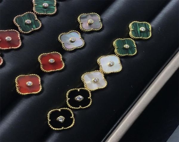 

brand designer stud charm women love four leaf clover with diamond party wedding earring couple gift8159317, Golden