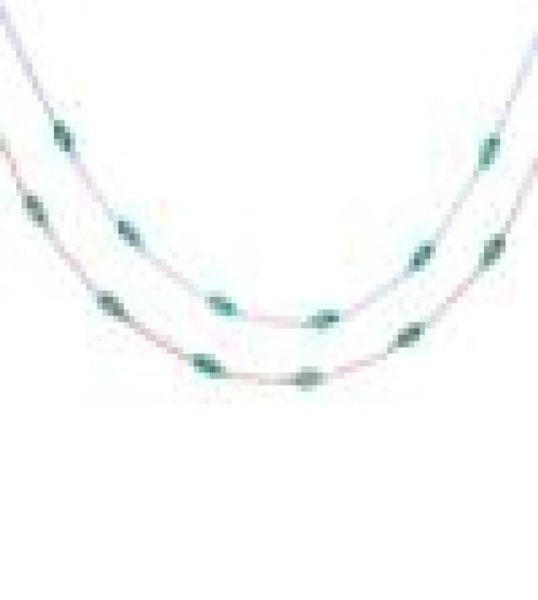 

factory fine 925 sterling silver green enemal link chain choker statement jewelry evil eye silver women dainty necklace9992556
