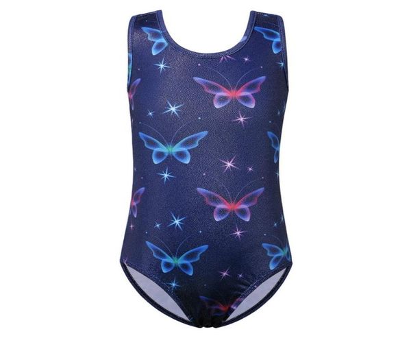 

children girls dancewear leotards v neck ballet sleeveless dance wear cute shiny onepiece shiny tank kids teens pattern8619477, Blue