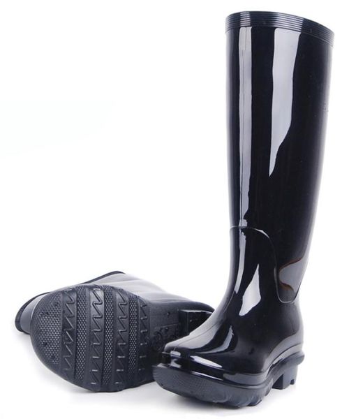 

men black insulating galoshes rain boots rubber sole gumboots fishing boots bot shoes9183816