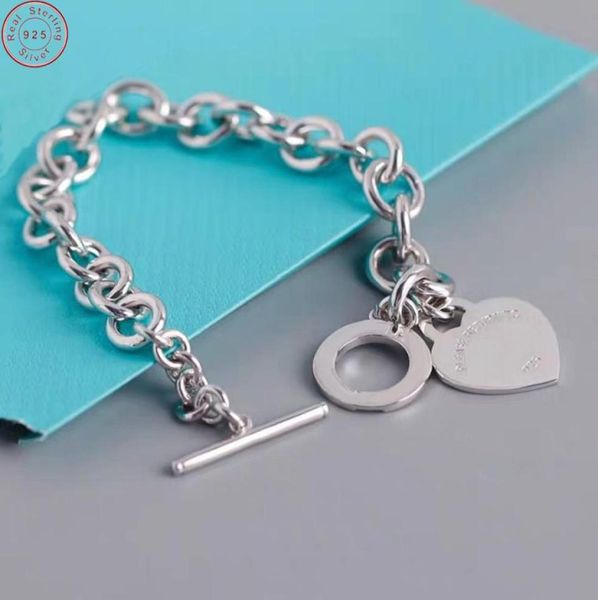 

925 sterling silver jewelry tif couple bracelets for women men fashion bracelets 10289599481, Black
