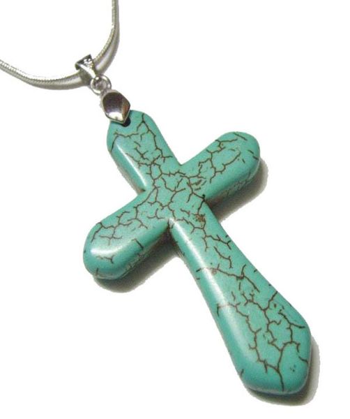 

10pcslot turquoise cross pendant charms necklaces for diy fashion jewelry gift craft t461260676, Silver