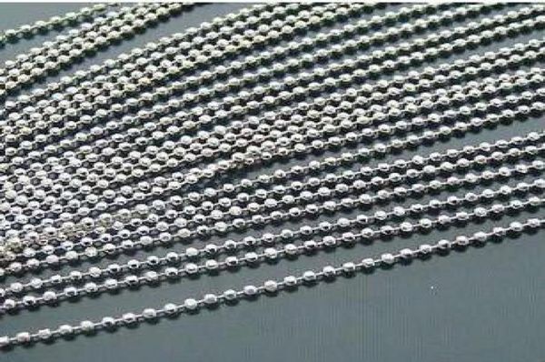 

100pcs common dog tag ball chain necklaces 2 4mm55cm bead ball stainless bead chain tb1 9965008, Silver